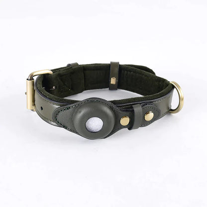 Leather AirTag Dog Collar