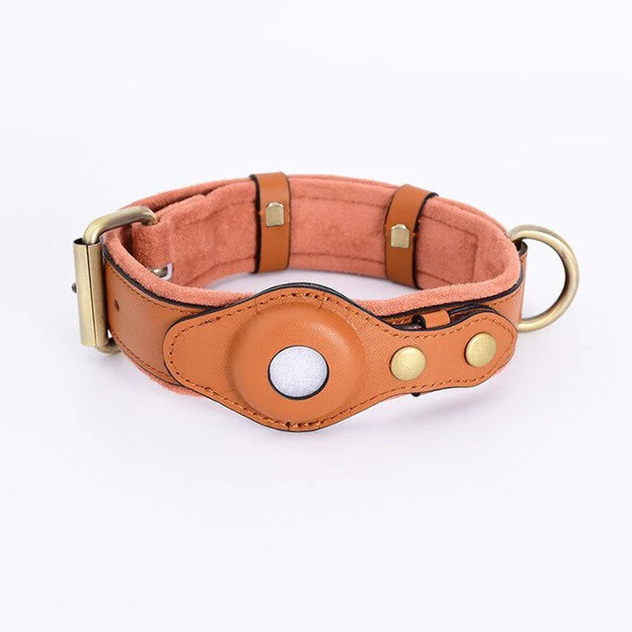 Leather AirTag Dog Collar