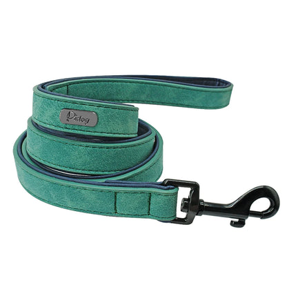 Dog Leash Harness Leather