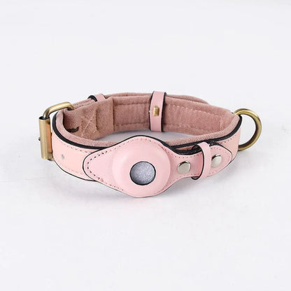 Leather AirTag Dog Collar